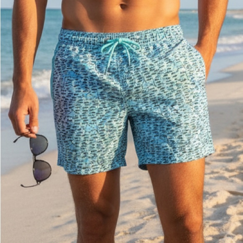 Mr Swim Sharks Green Swim Trunks